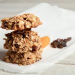 stack of healthy fruit and oatmeal cookies