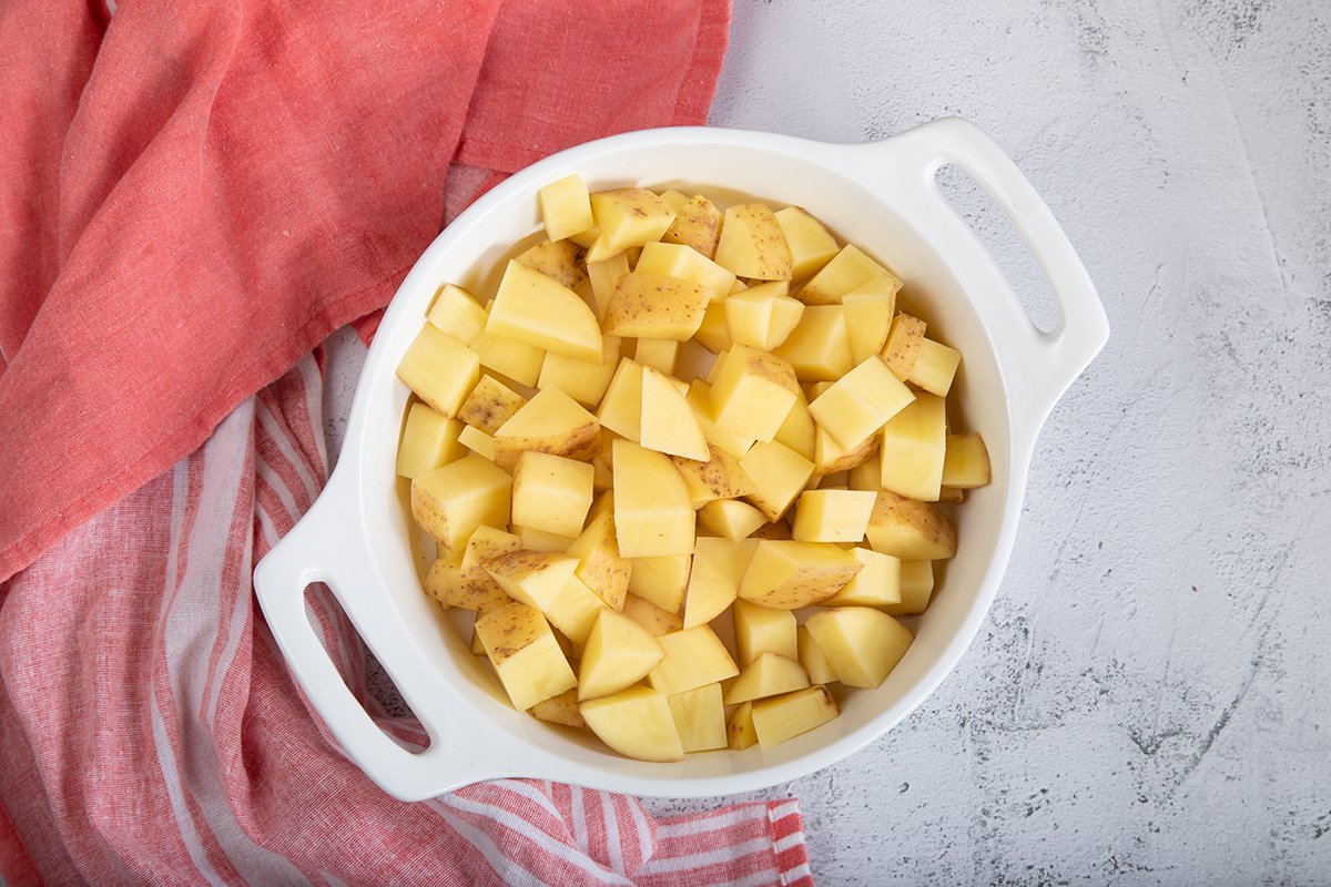 potatoes cut small pieces