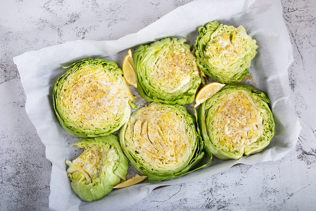 Oven roasted cabbage steaks