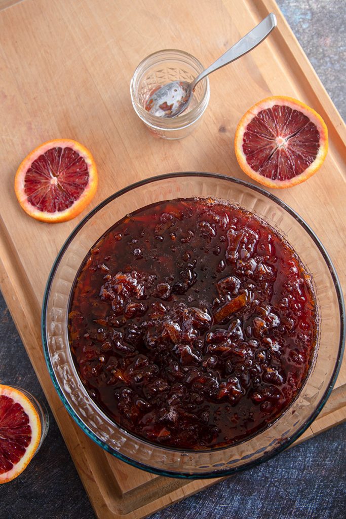 bowl of hot orange marmalade