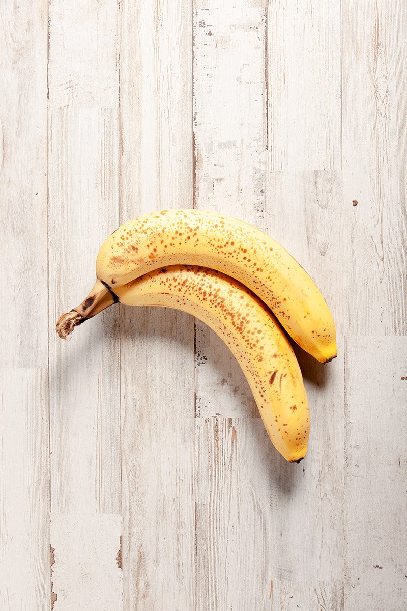 bananas on wooden table