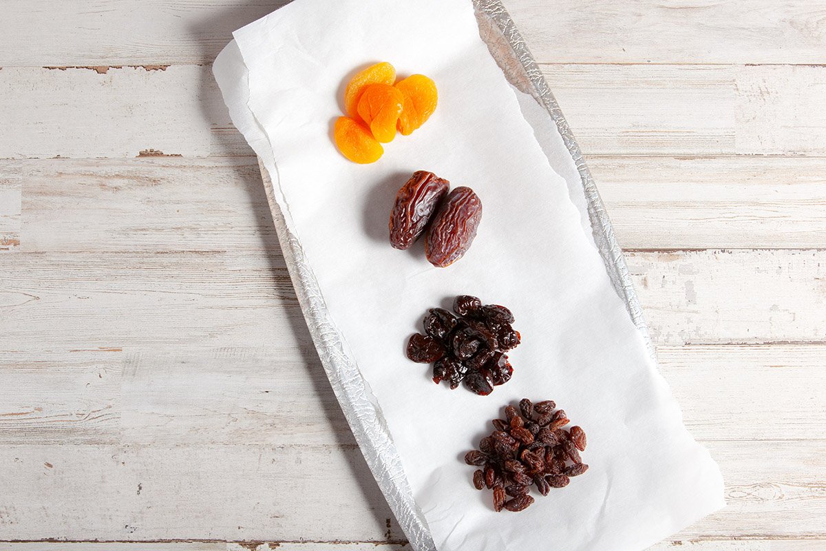 dried fruit on wooden table