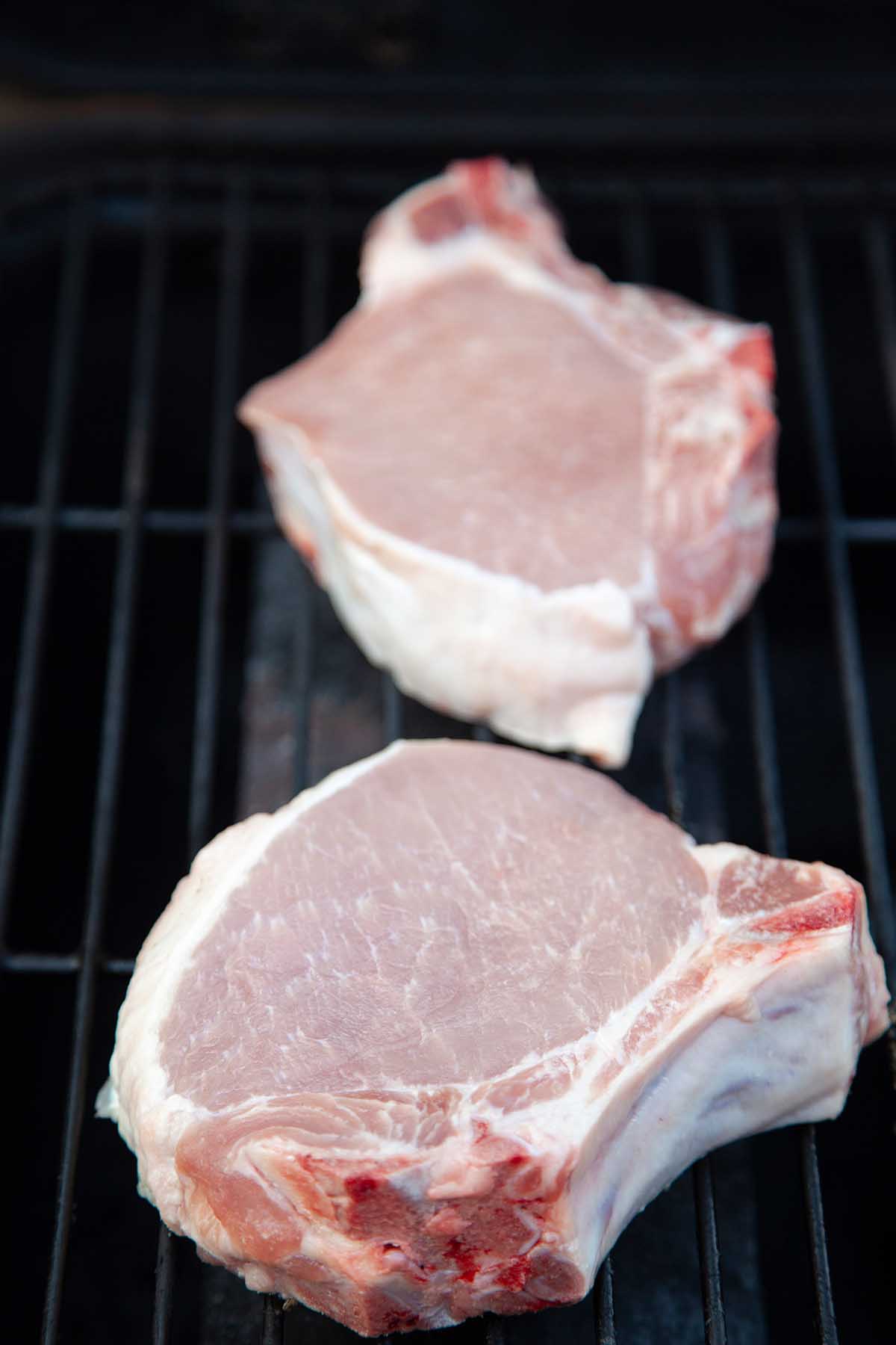 Grilling thick pork chops
