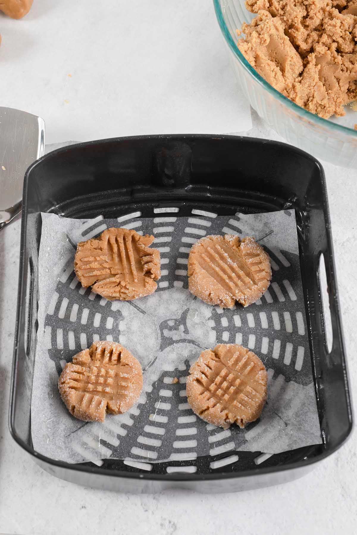 cookies in air fryer basket