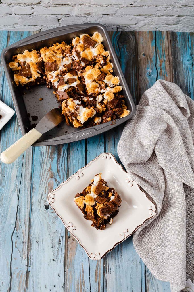 s'mores brownies on plate