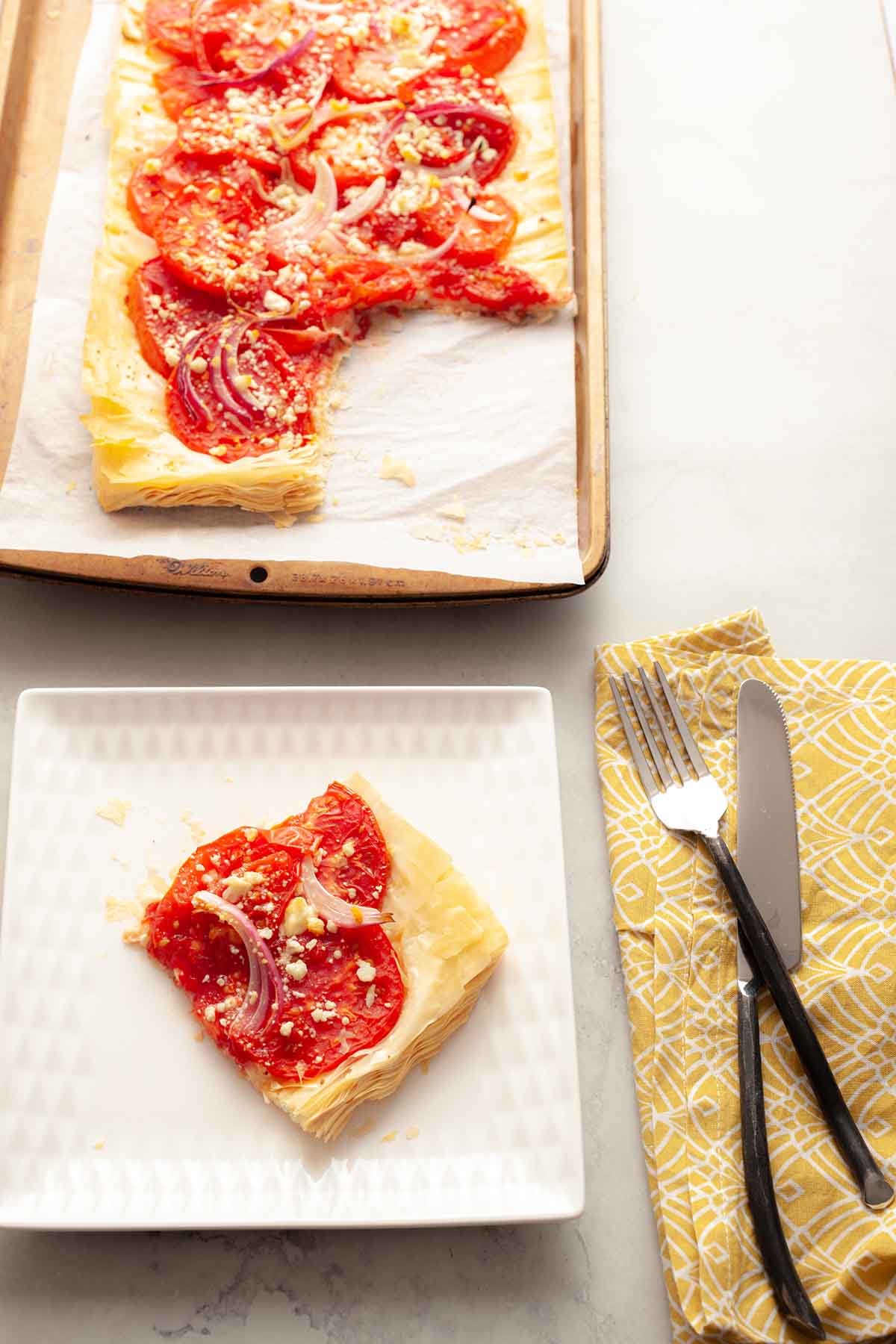 the best tomato tart recipe on a plate
